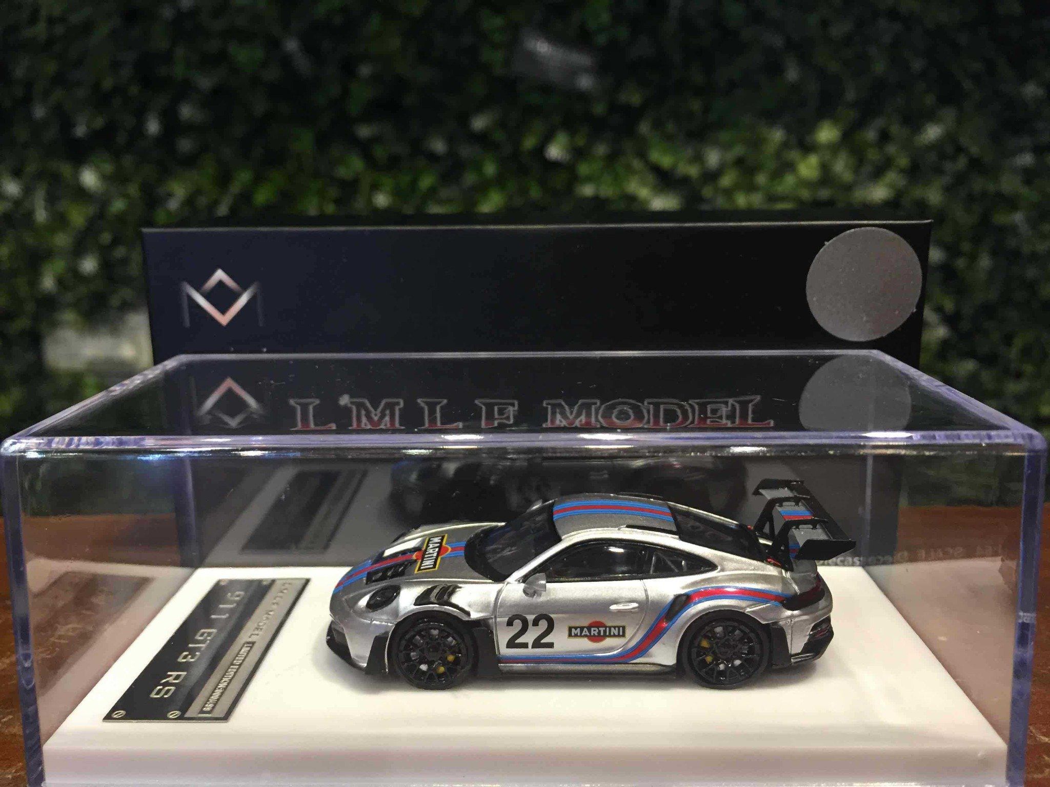  Mô hình xe Porsche 911 GT3 RS Martini #22 silver tỉ lệ 1:64 LMLF OT64057 