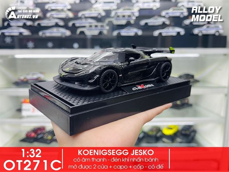  Mô hình xe Koenigsegg Jesko full open có đèn âm thanh tỉ lệ 1:32 Alloy model OT32044 