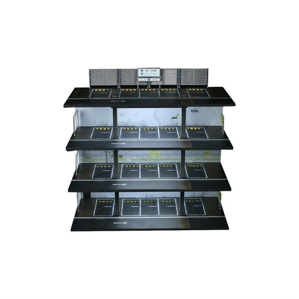  Hộp trưng bày mica mô phỏng bãi đỗ xe 3 tầng có đèn Jpan - JDM kích thước 30x30x10cm tỉ lệ 1:64 MoreArt MO922003 