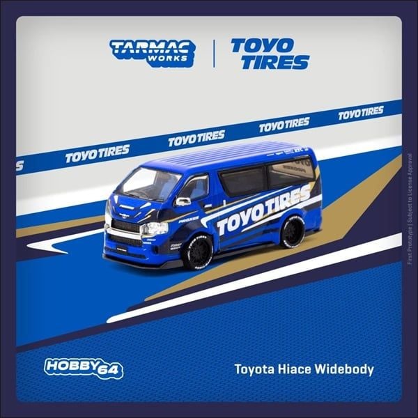 Mô hình xe Toyota Hiace Widebody Toyo Tires tỉ lệ 1:64 Tarmac Works T64-038-TOYO 