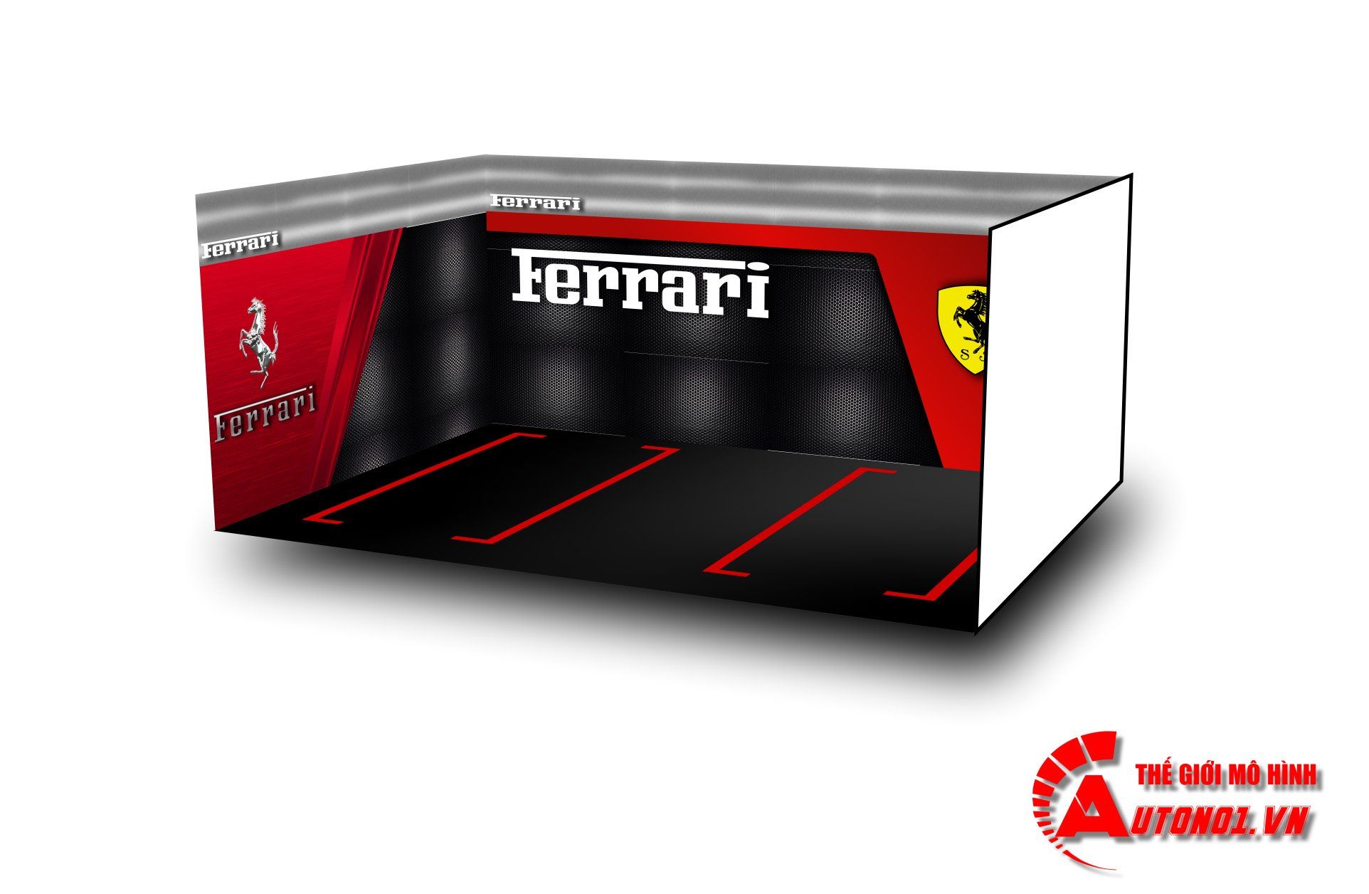  Diorama 1:24 Showroom trưng bày Ferrari cho xe tỉ lệ 1:24 kích thước 35X25X15cm 4 tấm lắp ghép formex 5li DR010A 