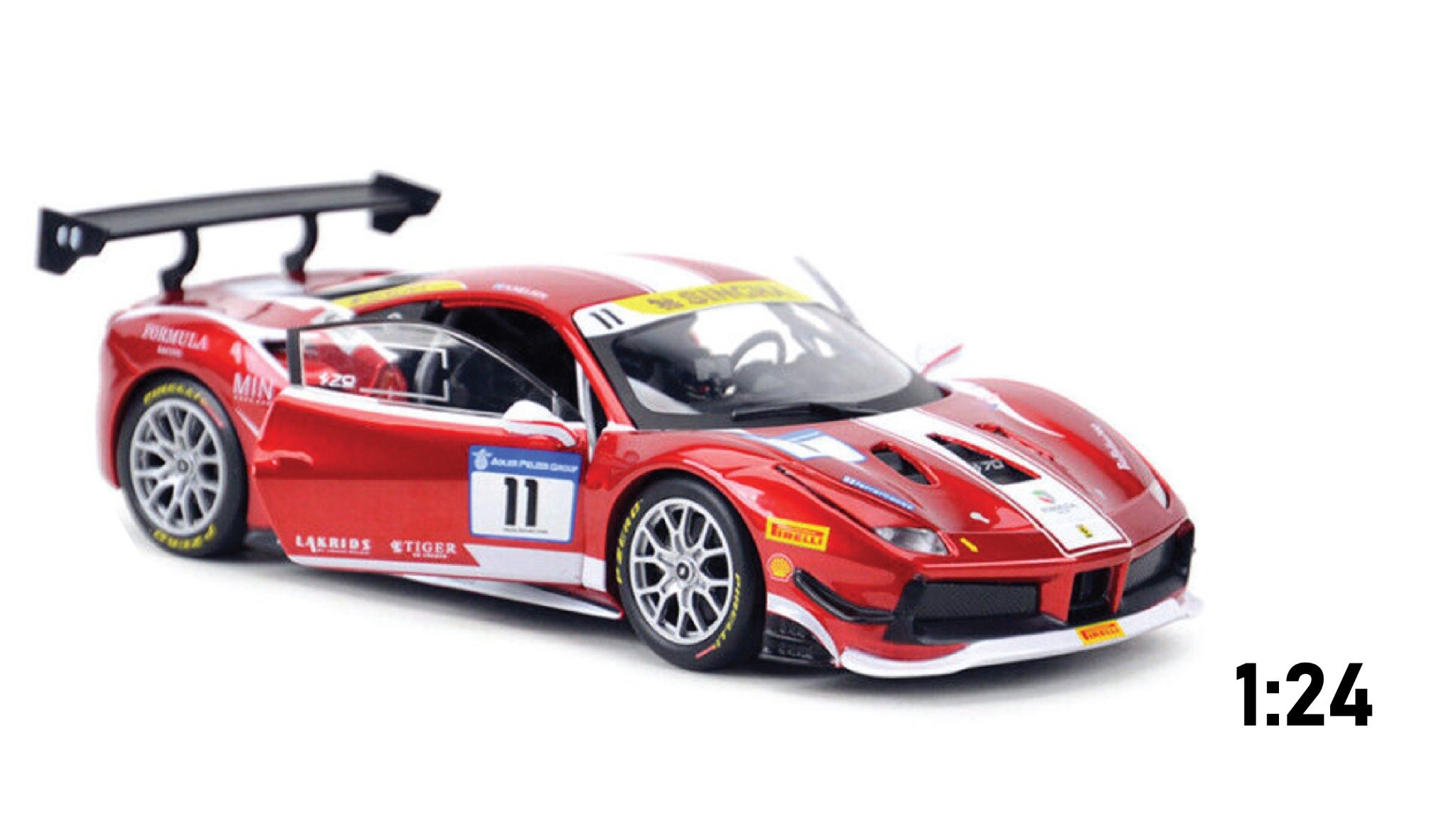  Mô hình xe Ferrari 488 Challenge 2017 red 1:24 Bburago 6843 