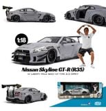  Mô hình xe NISSAN GT-R (R35) W/ LIBERTY WALK BODY KIT TYPE 2.0 GREY tỉ lệ 1:18 Solido x American Diorama S1805821 