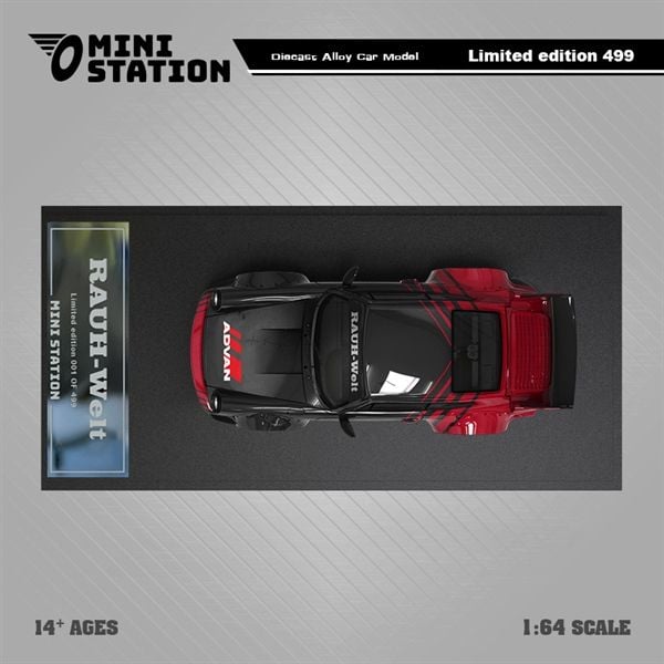  Mô hình xe Porsche 991 RWB Rauht Welt Advan high tail tỉ lệ 1:64 Mini station MS640864 