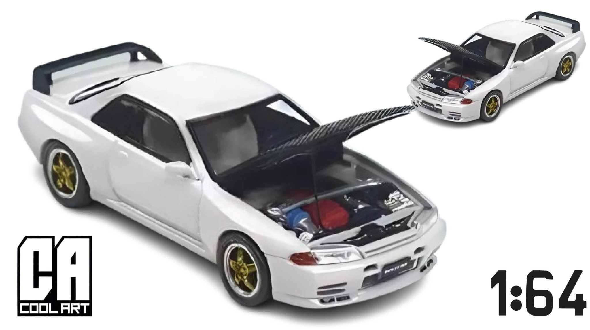  Mô hình xe Nissan Skyline GTR R32 không có máy đi kèm tỉ lệ 1:64 Cool.art CAR34WH 