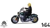  Mô hình xe và nhân vật figure Harley men's motorcycle party green tỉ lệ 1:64 MoreArt MO222132 