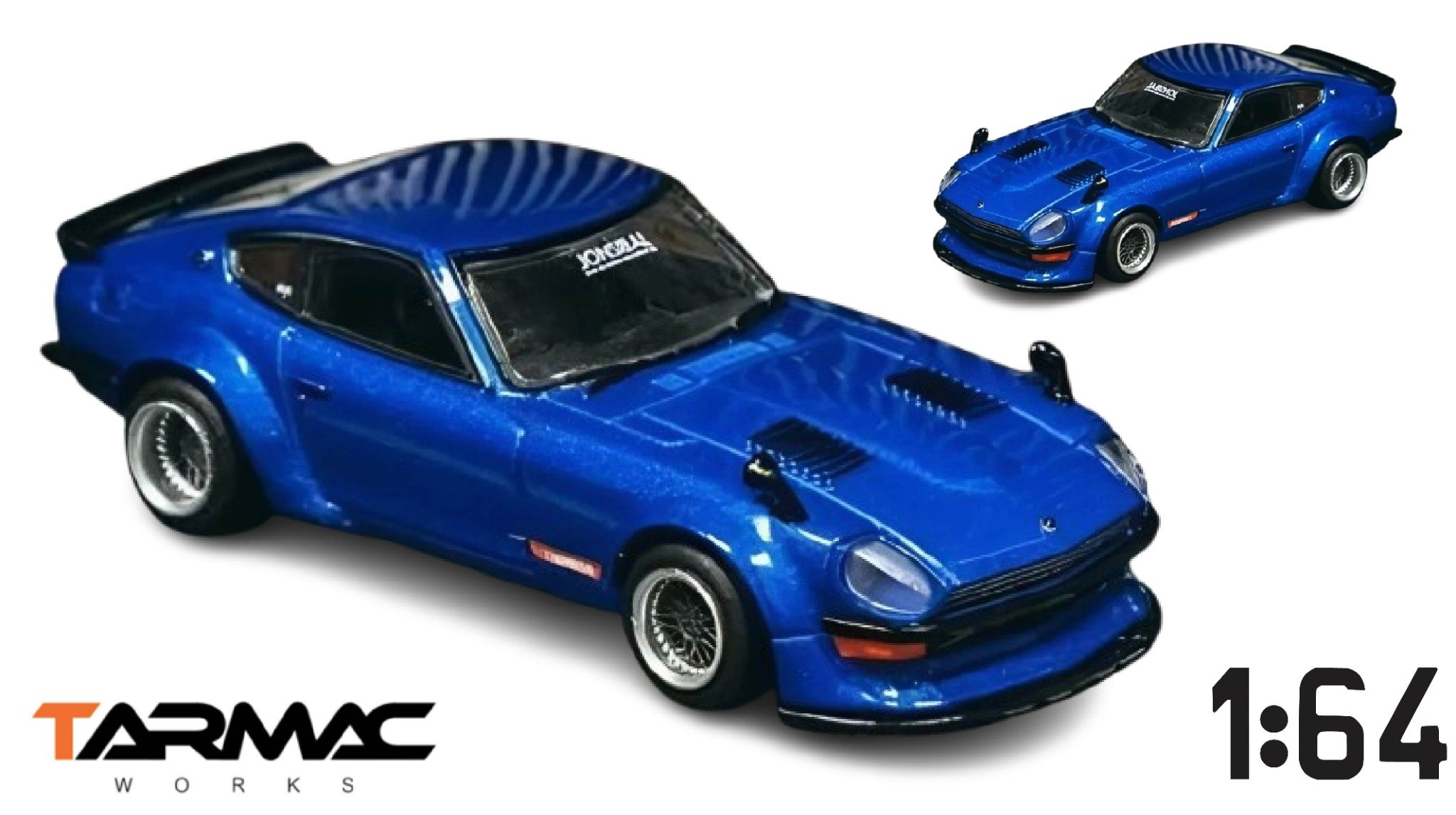  Mô hình xe Nissan Fairlady Z S30 Widebody - Designed by Jon Sibal, Blue tỉ lệ 1:64 Tarmac WorksT64G-062-BL 