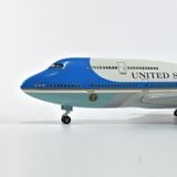  Mô hình máy bay Chuyên cơ tổng thống Mỹ Air Force One Boeing B747 47cm 1:130 có đèn led tự động theo tiếng vỗ tay hoặc chạm MB47001 