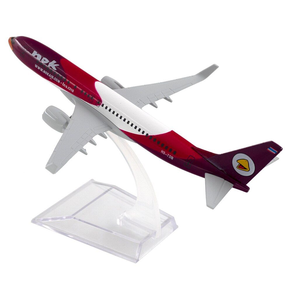  Mô hình máy bay Thailand Nok Boeing B737 HS-DJJ Red 16cm MB16055 