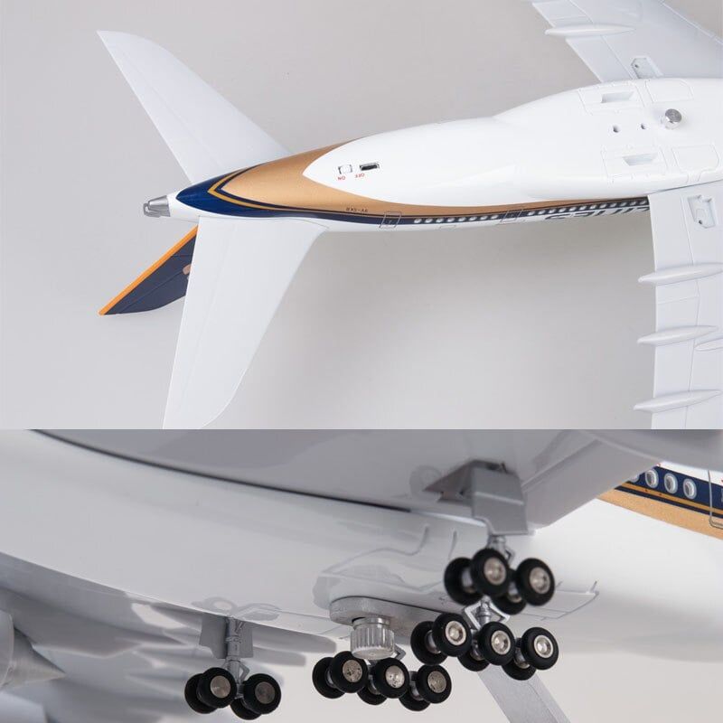  Mô hình máy bay Singapore Airline Airbus A380 47cm 1:130 có đèn led tự động theo tiếng vỗ tay hoặc chạm MB47005 