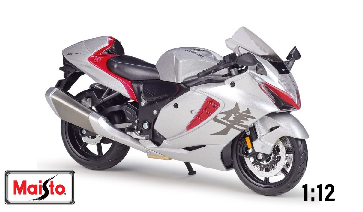  Mô hình xe Suzuki Hayabusa 1300cc 2022 Silver 1:12 Maisto MT016 