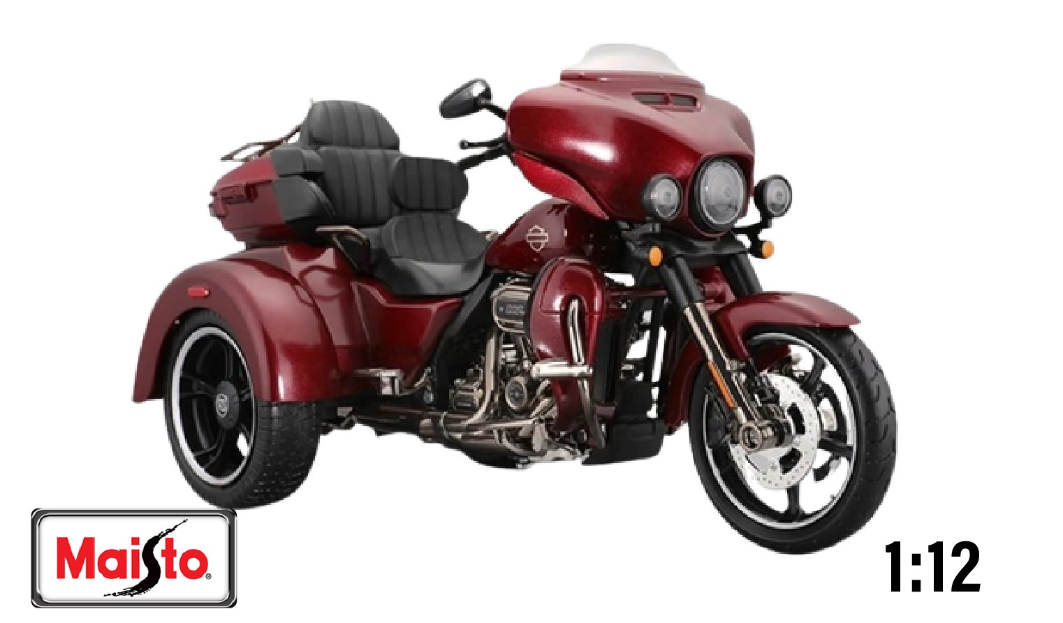  Mô hình xe Harley Davidson CVO TRI GLIDE 2021 Met Red 1:12 Maisto 32337 RD MT013 