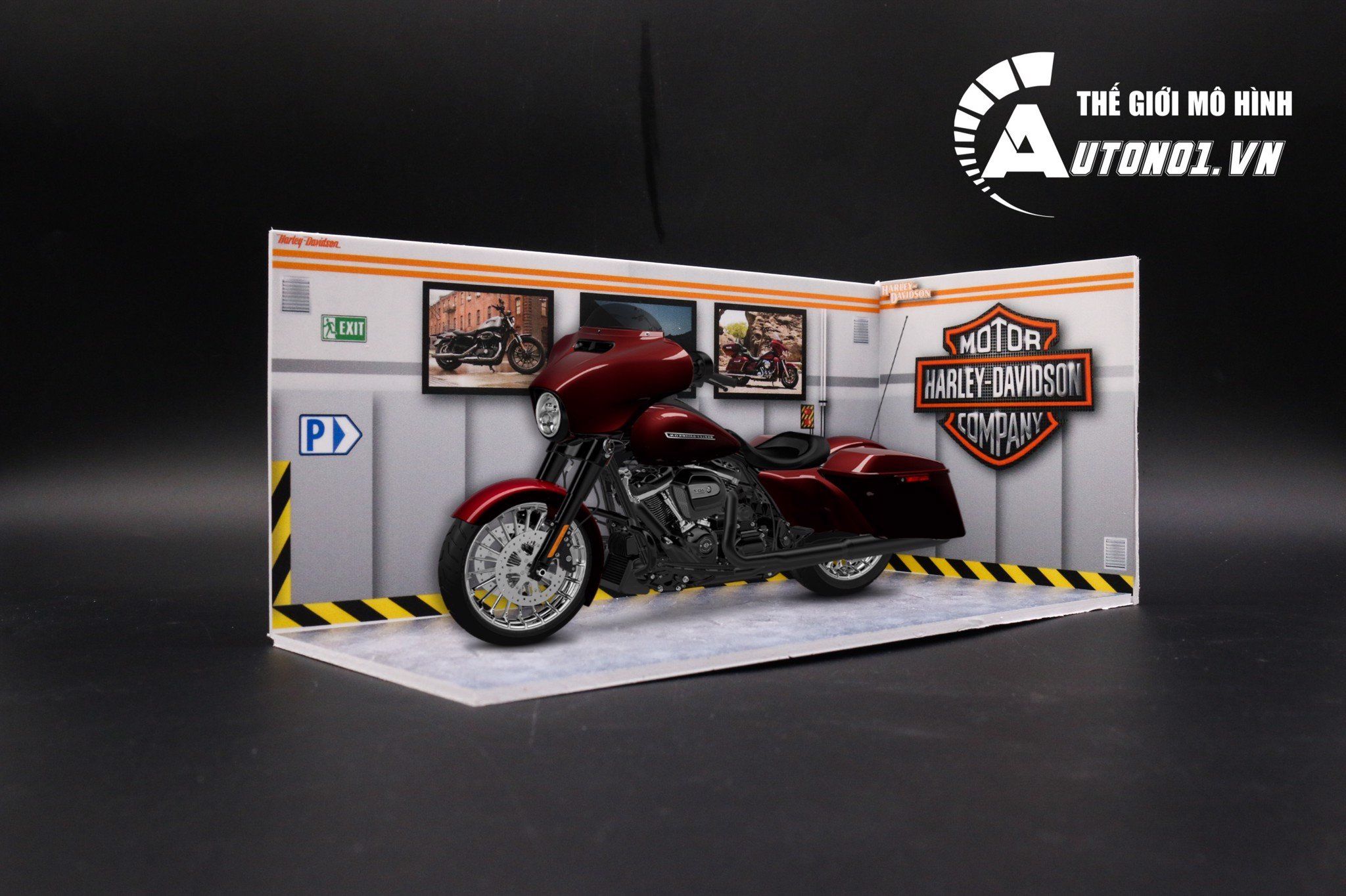  DIORAMA 1:12 TRƯNG BÀY MÔ TÔ HARLEY DAVIDSON DR004F 