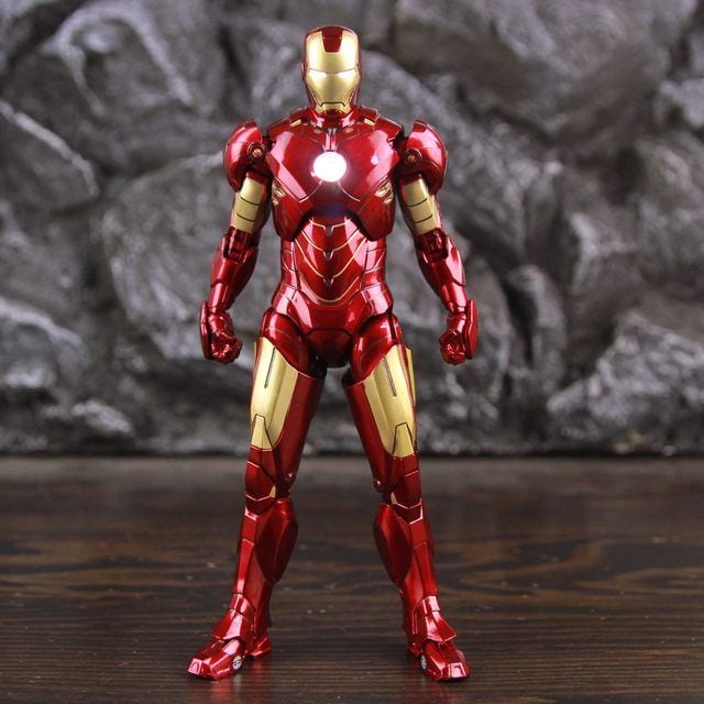  Mô hình nhân vật Marvel Iron man người sắt có đèn MK4 Mark IV Avengers SHF tỉ lệ 1:10 18CM ZD Toys FG263 