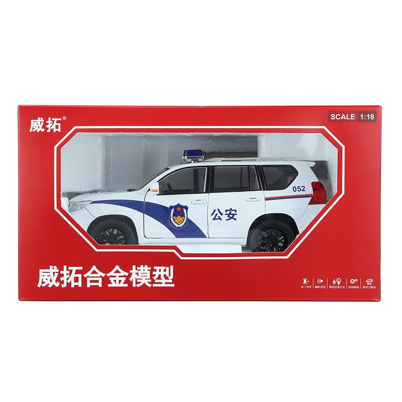  Mô hình xe Toyota Prado police có đèn có âm thanh tỉ lệ 1:18 Chezhi OT361 