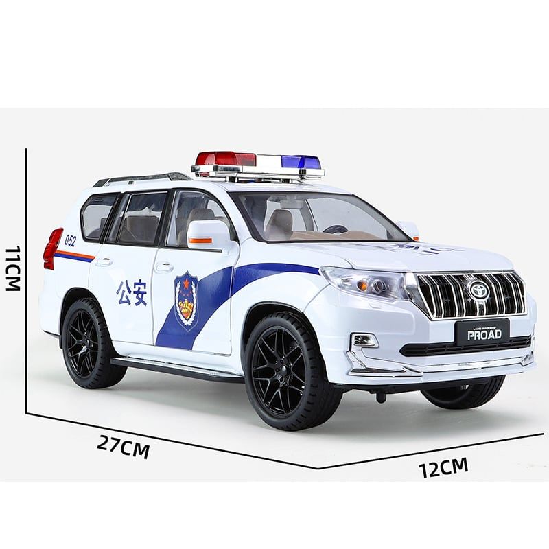  Mô hình xe Toyota Prado police có đèn có âm thanh tỉ lệ 1:18 Chezhi OT361 