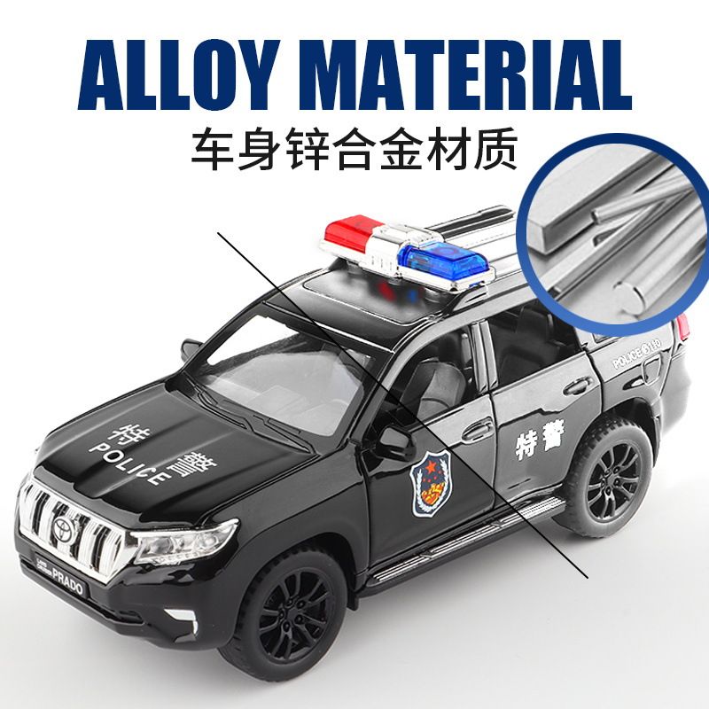  Mô hình xe Toyota Prado police có đèn có âm thanh tỉ lệ 1:32 Alloy OT360 