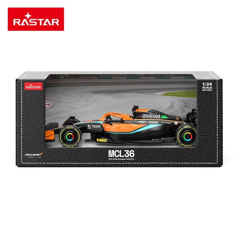  Mô hình xe đua F1 McLaren MCL36 2022 #3 - #4 Hybrid 1:24 Rastar có bản quyền OT357 