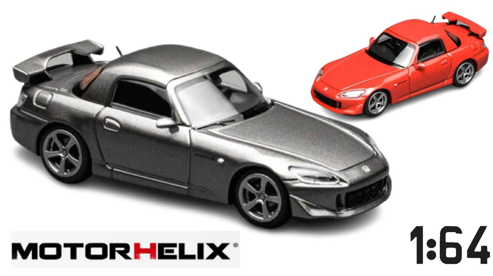  Mô hình xe Honda S2000 Type S mở được mui và capo tỉ lệ 1:64 Motorhelix OT64389 