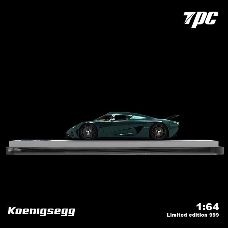  Mô hình xe Koenigsegg Regera limited edition 999pcs Green Carbon Ghost 1:64 TPC Models TPC644901 