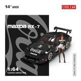  Mô hình xe Mazda RX-7 LB-Super Silhouette Liberty Walk Black Coca Cola tỉ lệ 1:64 Cool car CC647602 