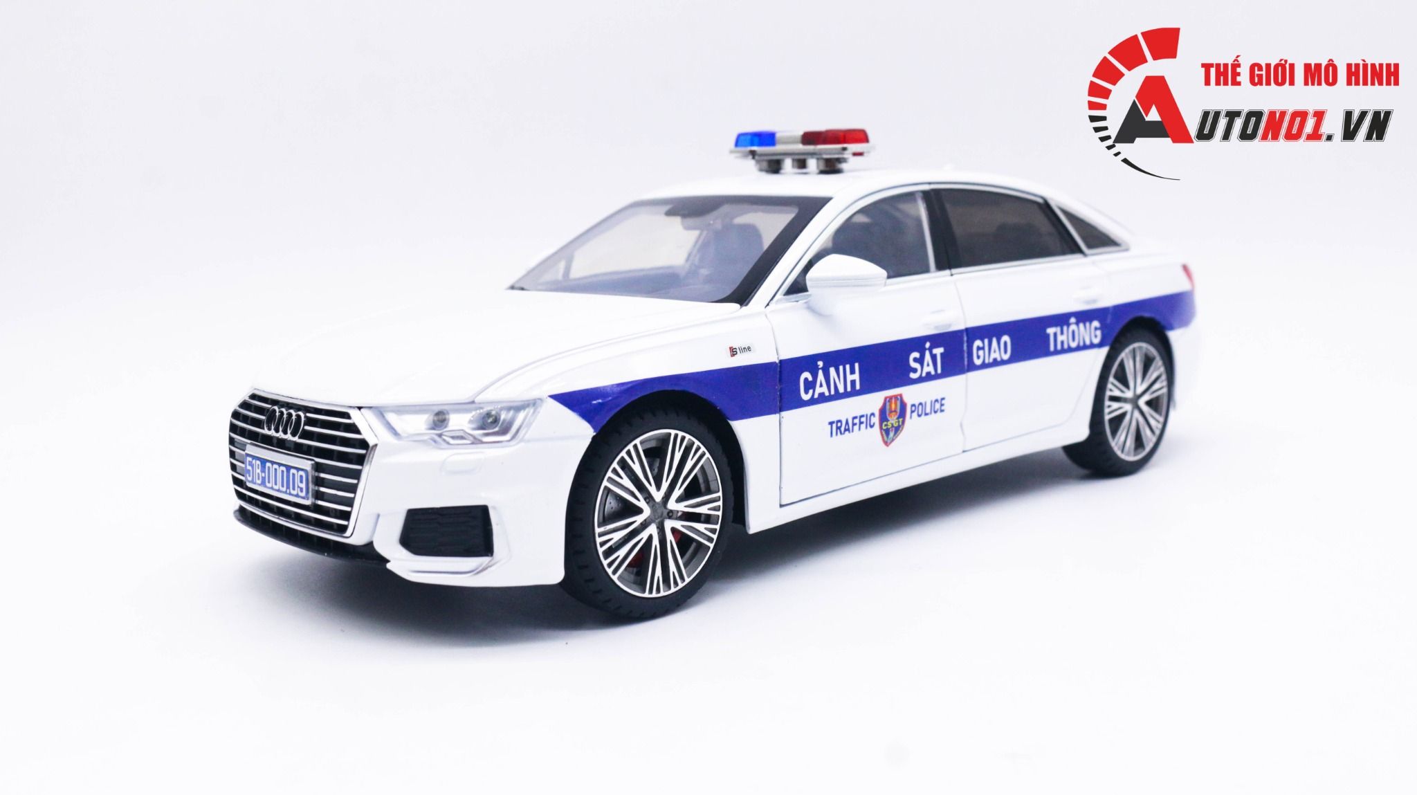  Mô hình xe ô tô độ CSGT Audi A6L full open tỉ lệ 1:18 Alloy Model Autono1 OT182 