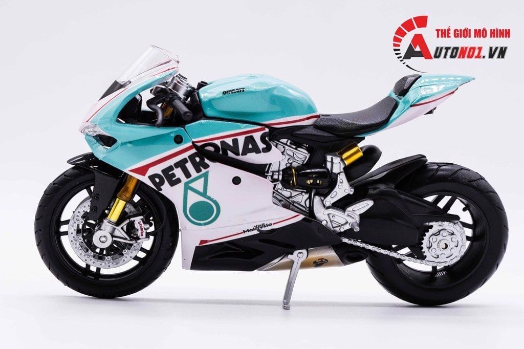 DECAL DUCATI 1199 PETRONAS WHITE VER.02 CHO MÔ TÔ TỈ LỆ 1:12 MAISTO VÀ TAMIYA DC601D