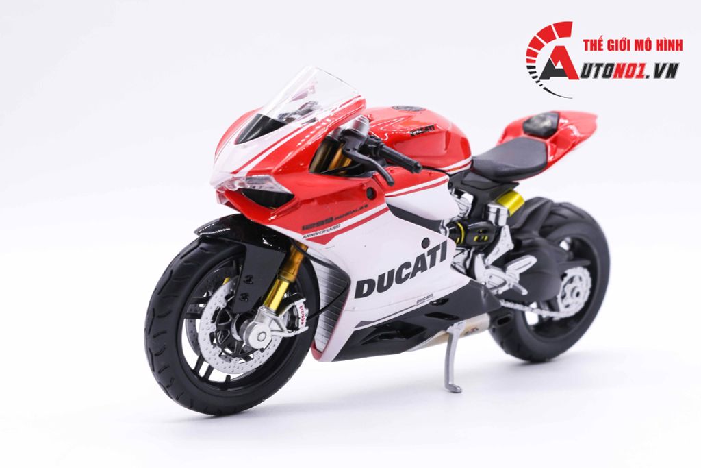 MÔ HÌNH SIÊU XE DUCATI 1299 PANIGALE S CUSTOM 50TH ANNIVERSARY RED WHITE 1:12 AUTONO1 D130