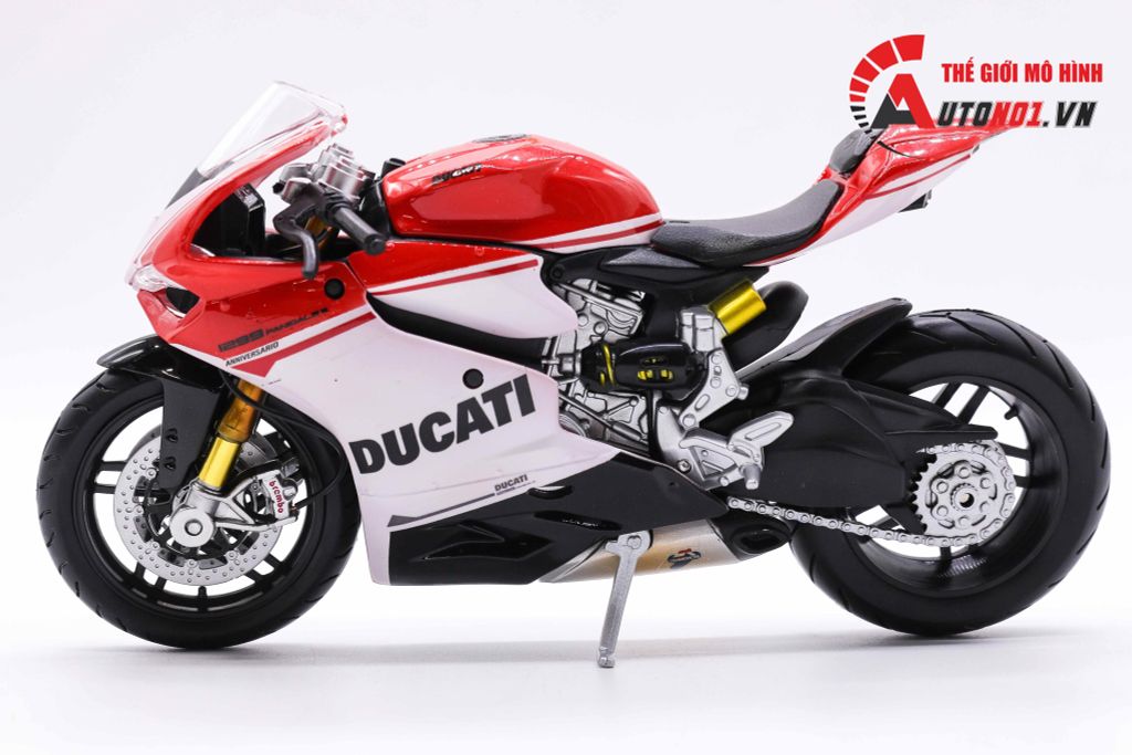 MÔ HÌNH SIÊU XE DUCATI 1299 PANIGALE S CUSTOM 50TH ANNIVERSARY RED WHITE 1:12 AUTONO1 D130