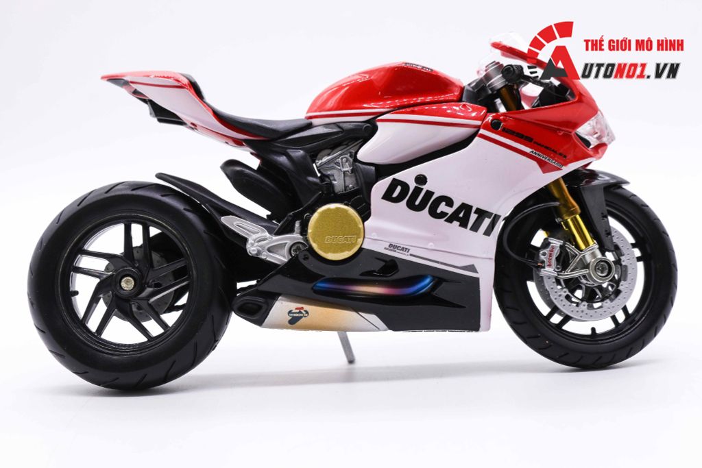 MÔ HÌNH SIÊU XE DUCATI 1299 PANIGALE S CUSTOM 50TH ANNIVERSARY RED WHITE 1:12 AUTONO1 D130