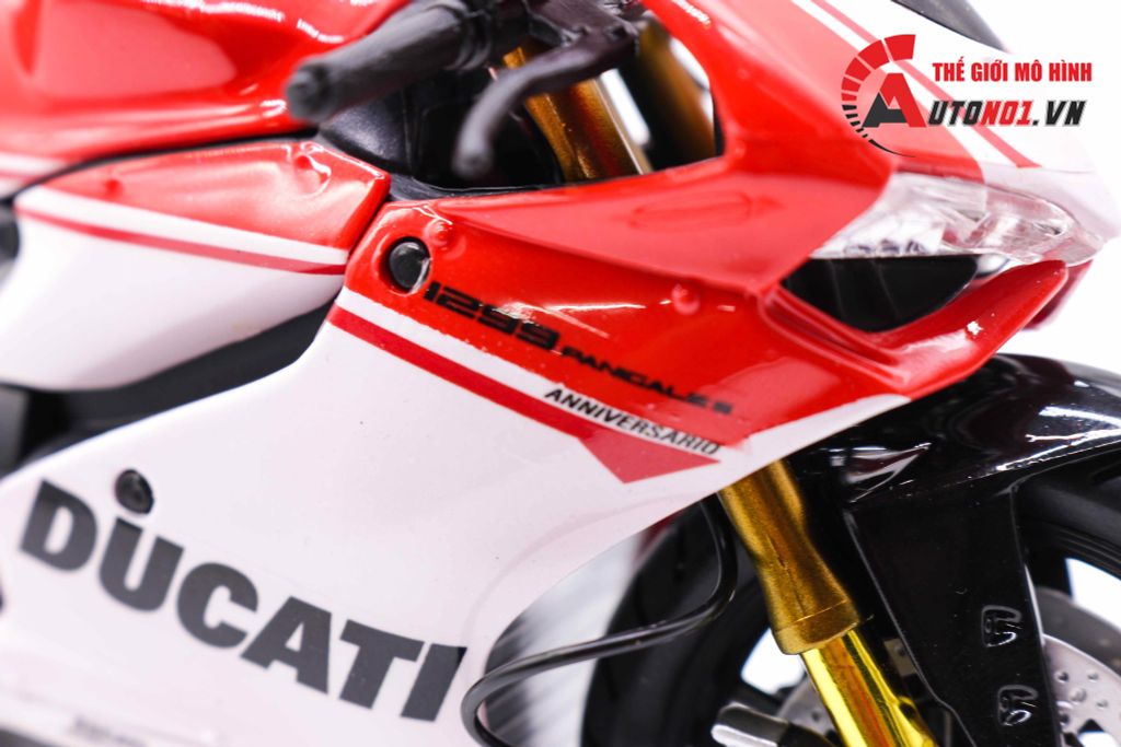 MÔ HÌNH SIÊU XE DUCATI 1299 PANIGALE S CUSTOM 50TH ANNIVERSARY RED WHITE 1:12 AUTONO1 D130