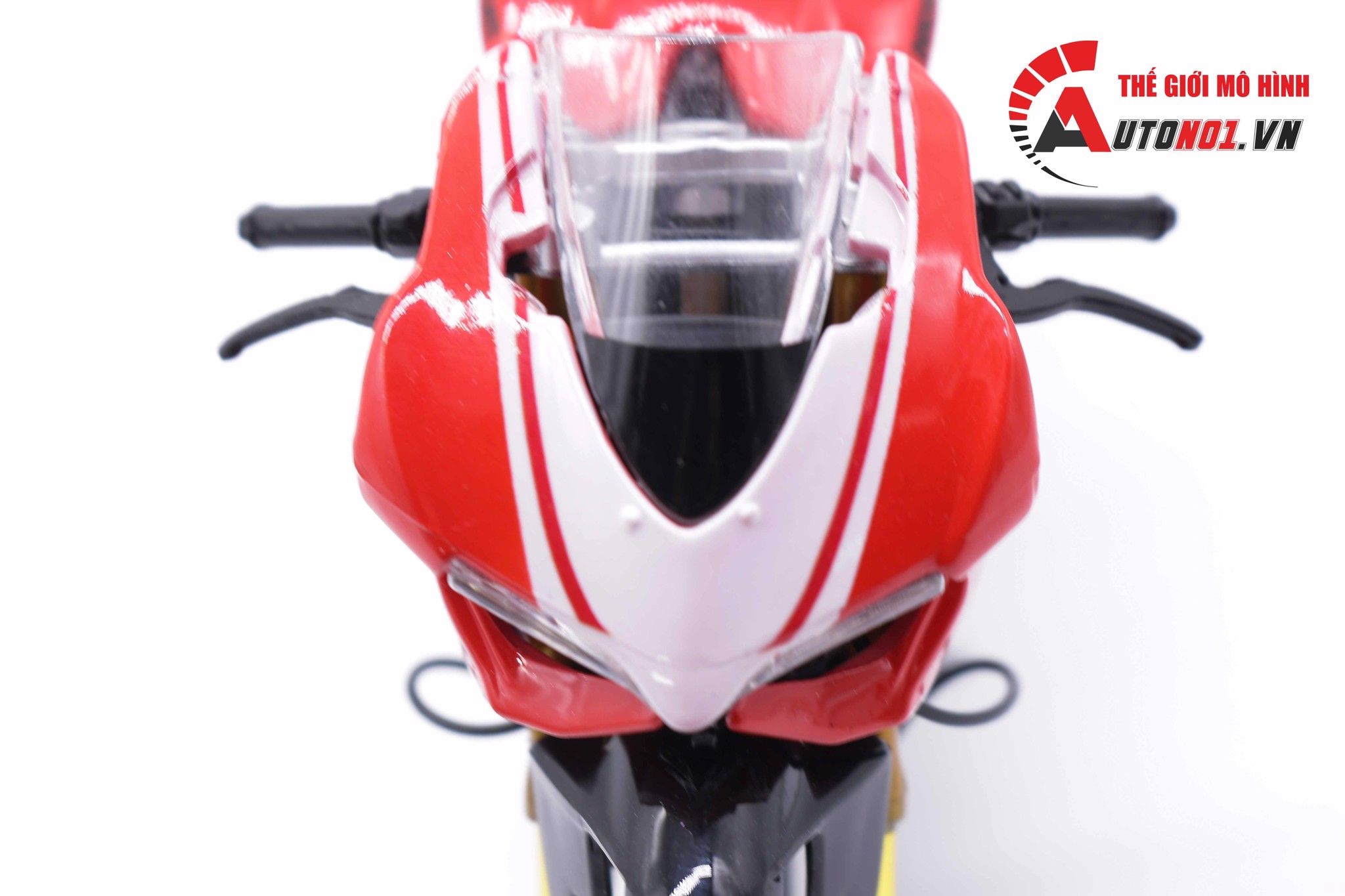  Mô hình siêu Xe Ducati 1299 Panigale S Custom 50th Anniversary Red White 1:12 Autono1 D220H 