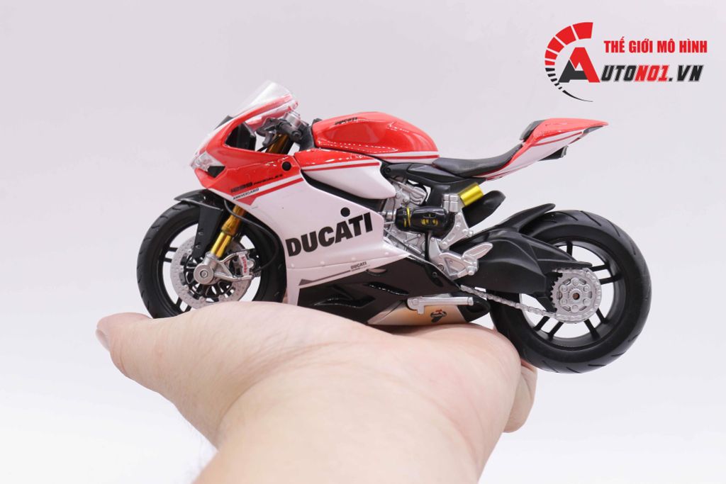 MÔ HÌNH SIÊU XE DUCATI 1299 PANIGALE S CUSTOM 50TH ANNIVERSARY RED WHITE 1:12 AUTONO1 D130