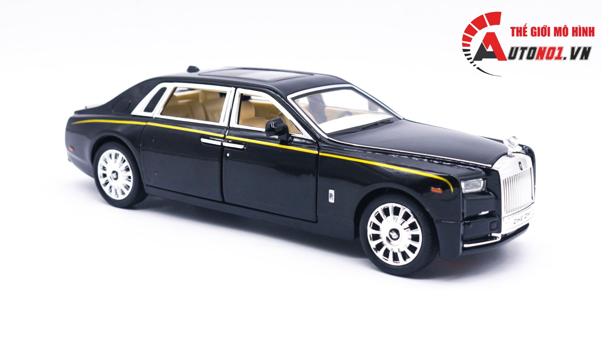  Mô hình xe Rolls Royce Phantom Trần Xe Bầu Trời Sao full open 1:24 Chezhi OT408 