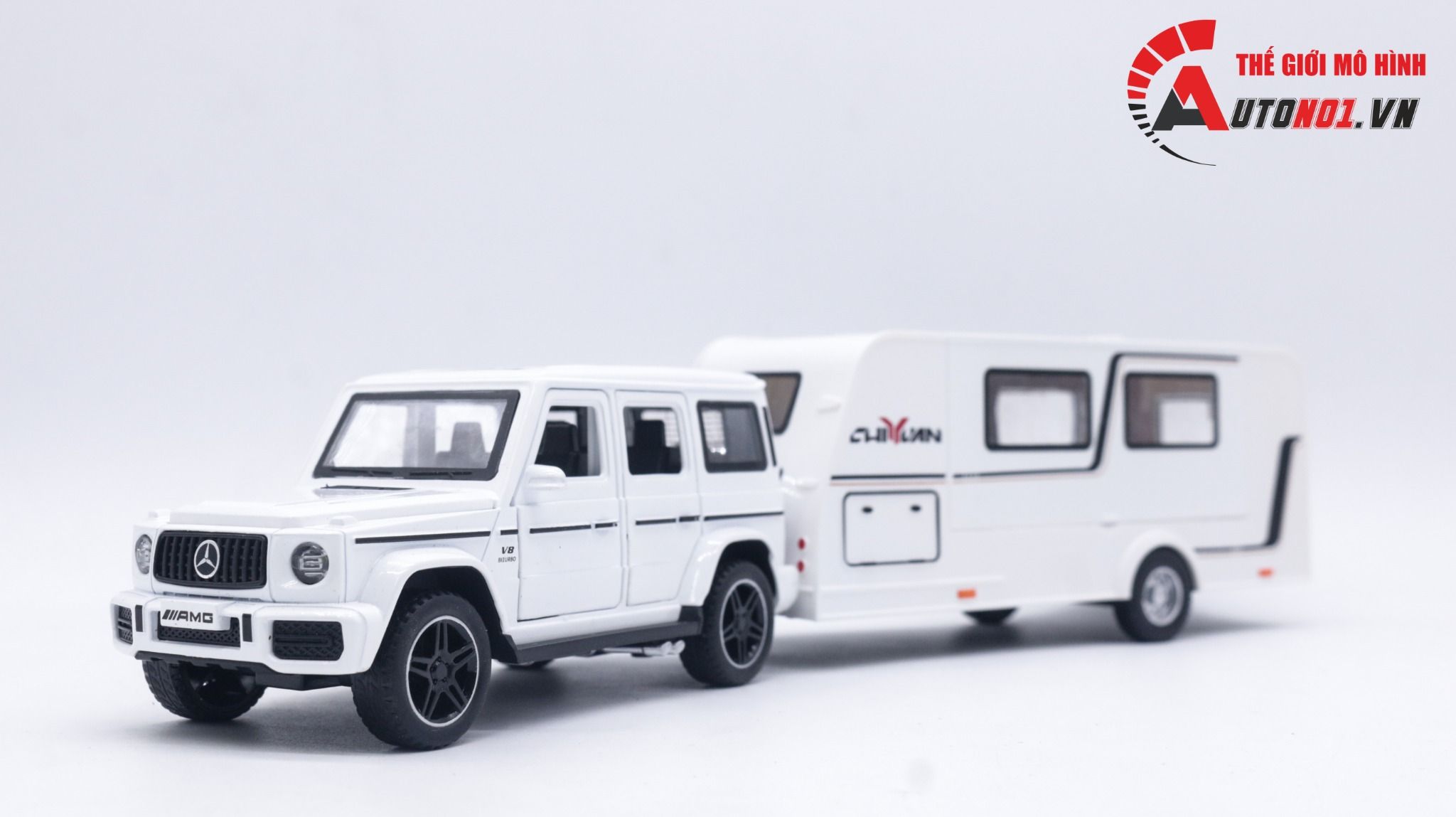  Mô hình xe ô tô kéo trailer Mercedes Benz G63 1:32 Alloy model OT174 