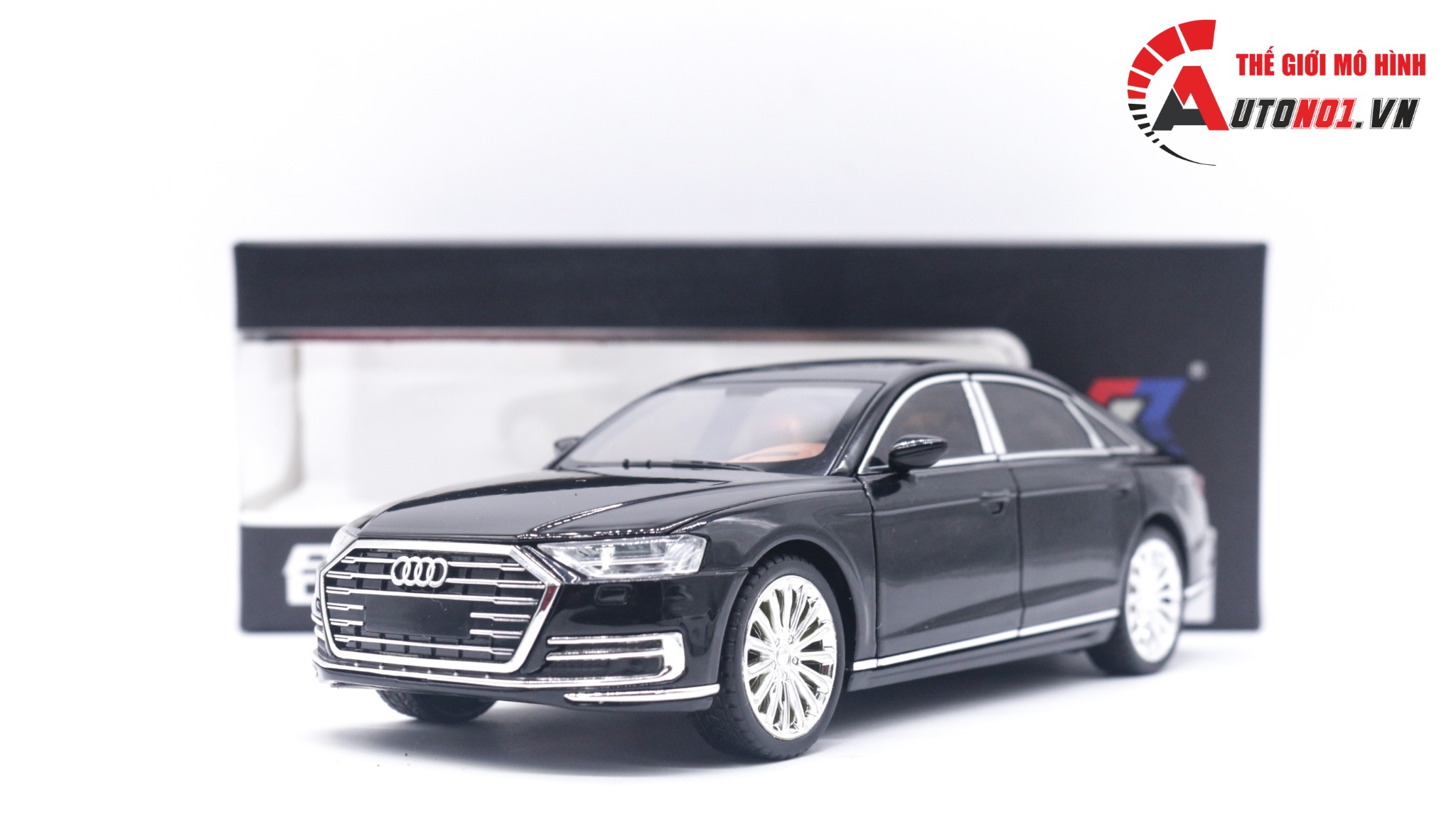  Mô hình xe siêu sang Audi A8 full open có còi đánh lái được hộp xốp 1:24 Che zhi OT173 