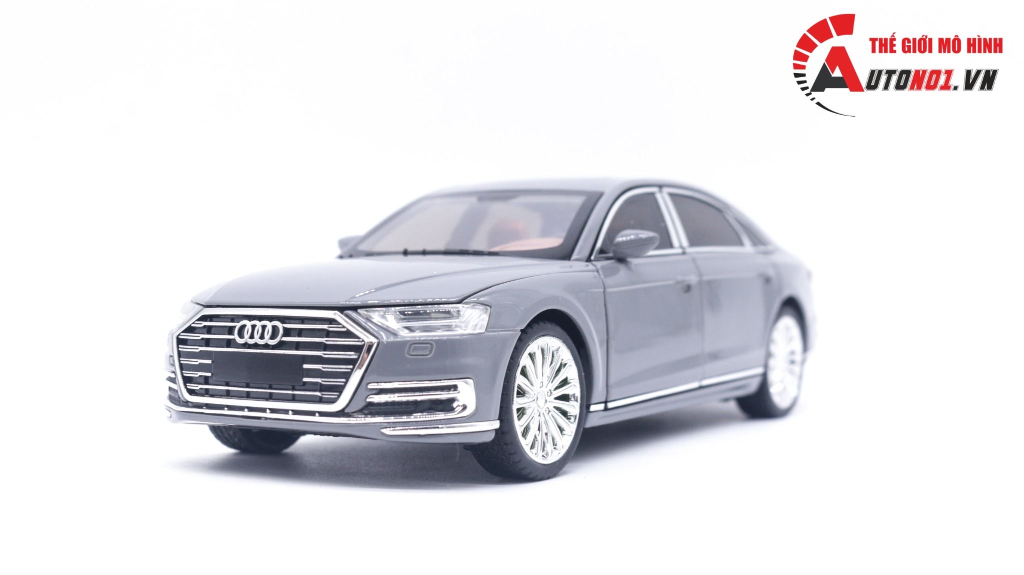  Mô hình xe siêu sang Audi A8 full open có còi đánh lái được hộp xốp 1:24 Che zhi OT173 