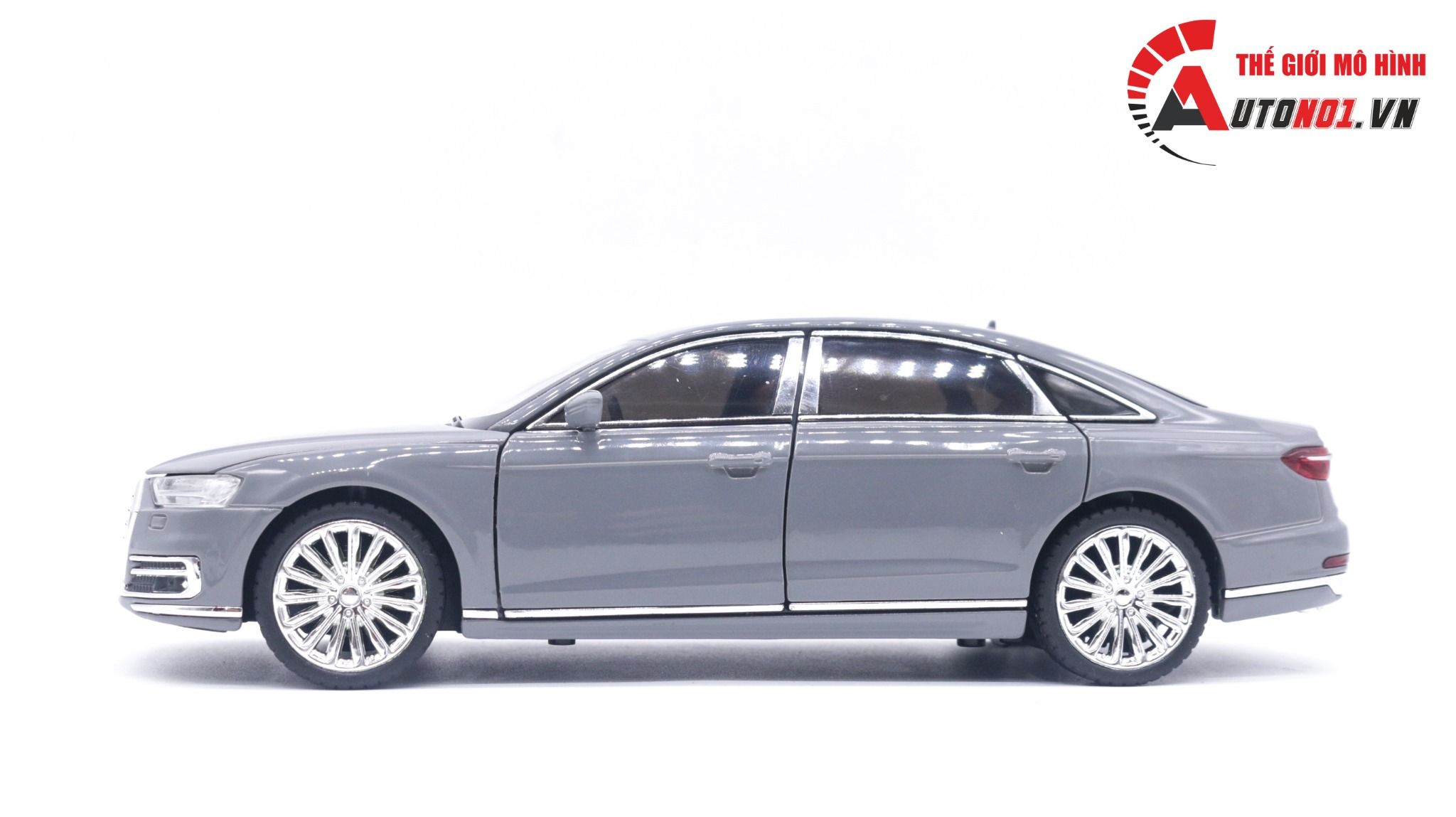  Mô hình xe siêu sang Audi A8 full open có còi đánh lái được hộp xốp 1:24 Che zhi OT173 