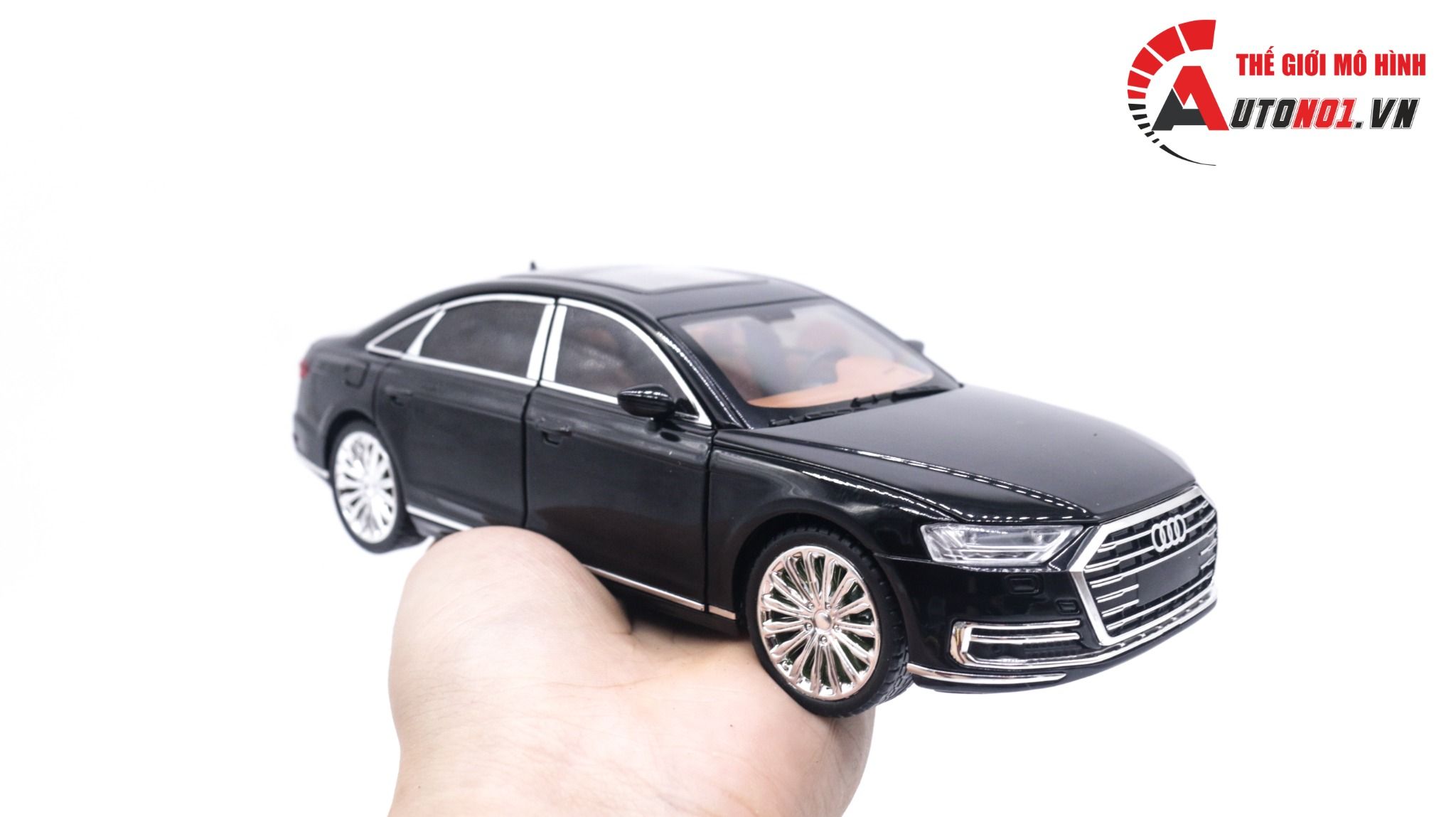  Mô hình xe siêu sang Audi A8 full open có còi đánh lái được hộp xốp 1:24 Che zhi OT173 