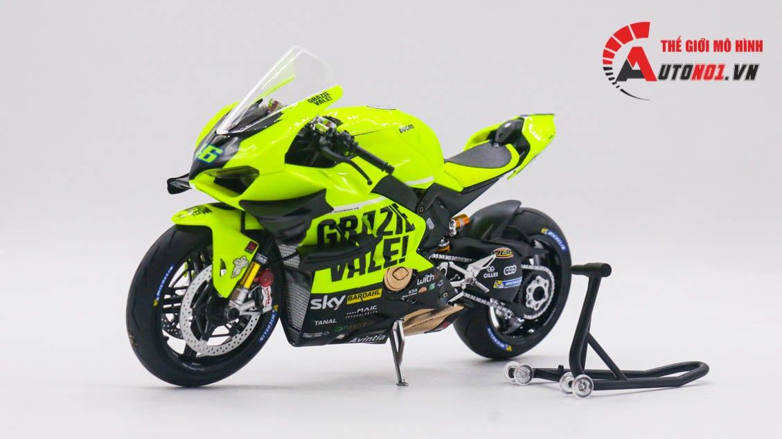  Mô hình xe cao cấp Ducati Panigales V4 Grazzie vale #46 tỉ lệ 1:12 Tamiya D234H 
