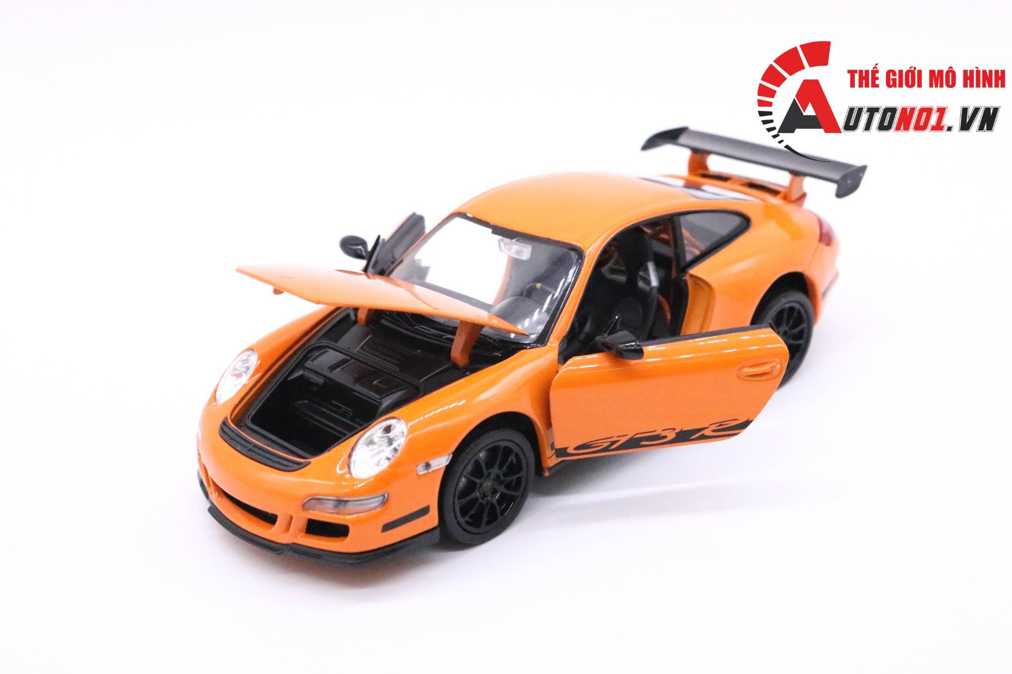  Mô hình xe porsche 911 997 GT3 RS mở 2 cửa - capo - đánh lái được tỉ lệ 1:24 WELLY OT24037 