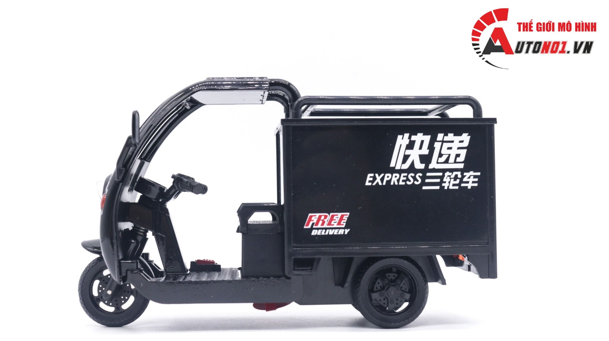  Mô hình xe lam Tuk Tuk 3 bánh - đánh lái được tỉ lệ 1:24 Alloy model OT164 