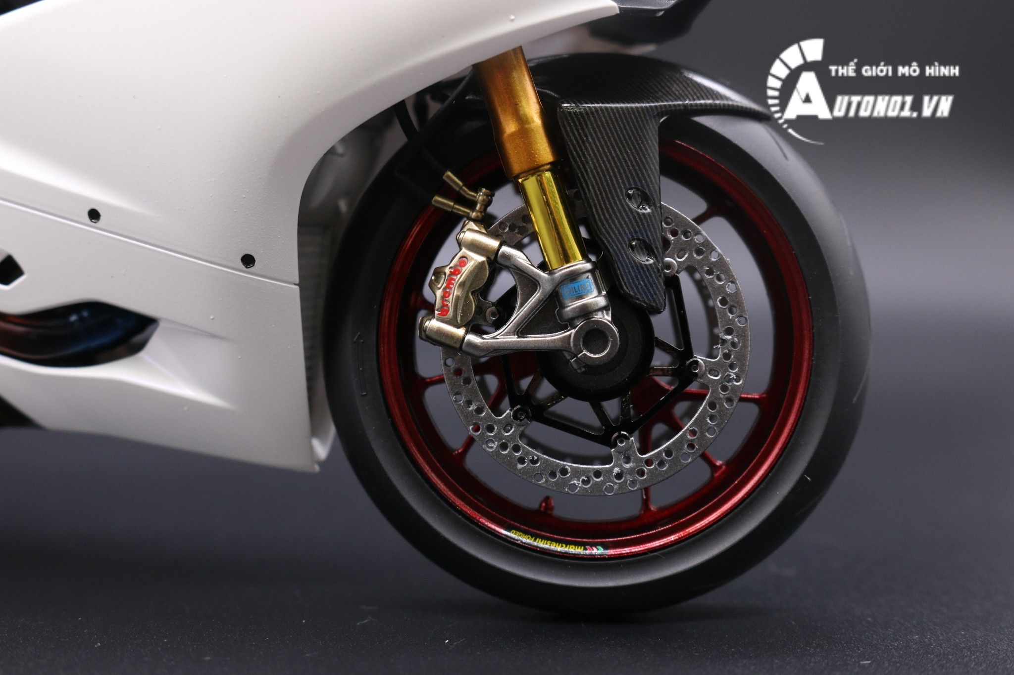  Mô hình xe cao cấp Ducati 1199 Panigale White Pearl Carbon 1:12 Tamiya D059 