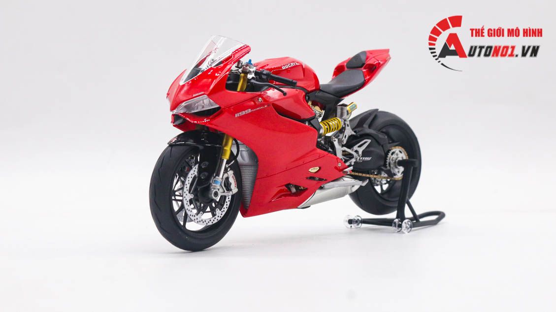  Mô hình xe cao cấp Ducati 1199 Panigale độ nồi khô red 1:12 Tamiya D227I 