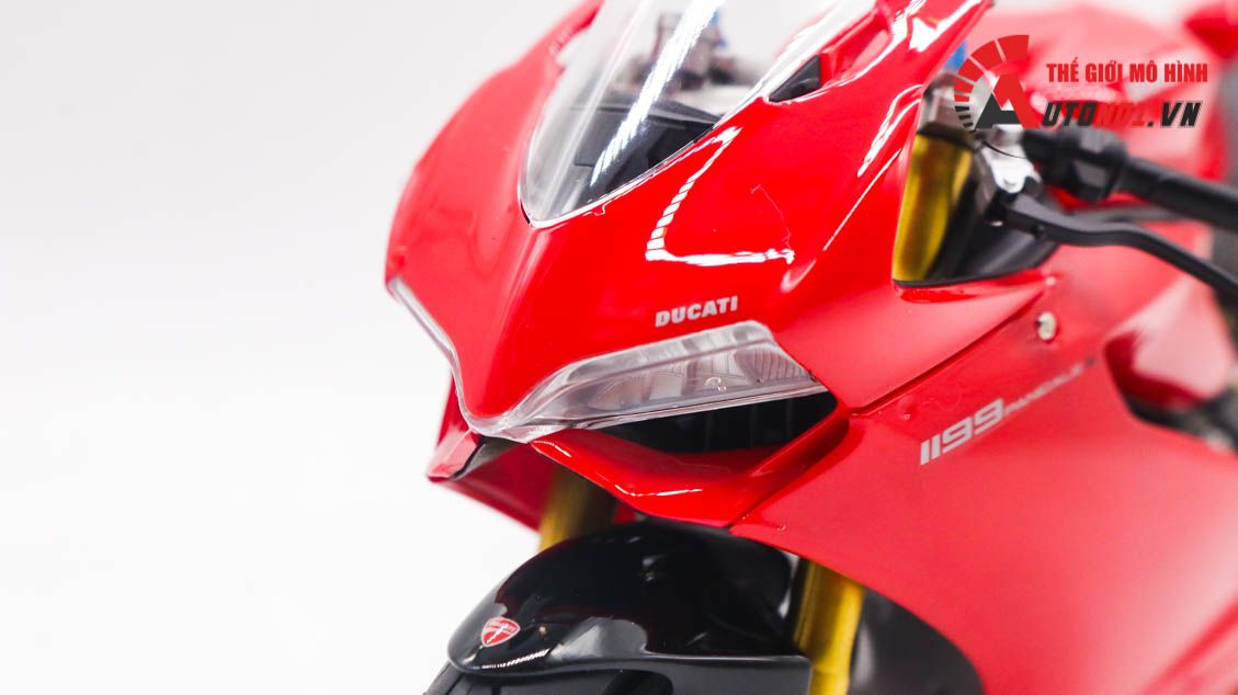  Mô hình xe cao cấp Ducati 1199 Panigale độ nồi khô red 1:12 Tamiya D227I 