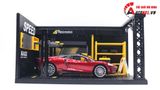  Hộp mica trưng bày diorama có phụ kiện gara, đèn led và cầu nâng xe cho ô tô 1:24 mô tô 1:12 kích thước 27x17.3x14.5cm DIY PK412 