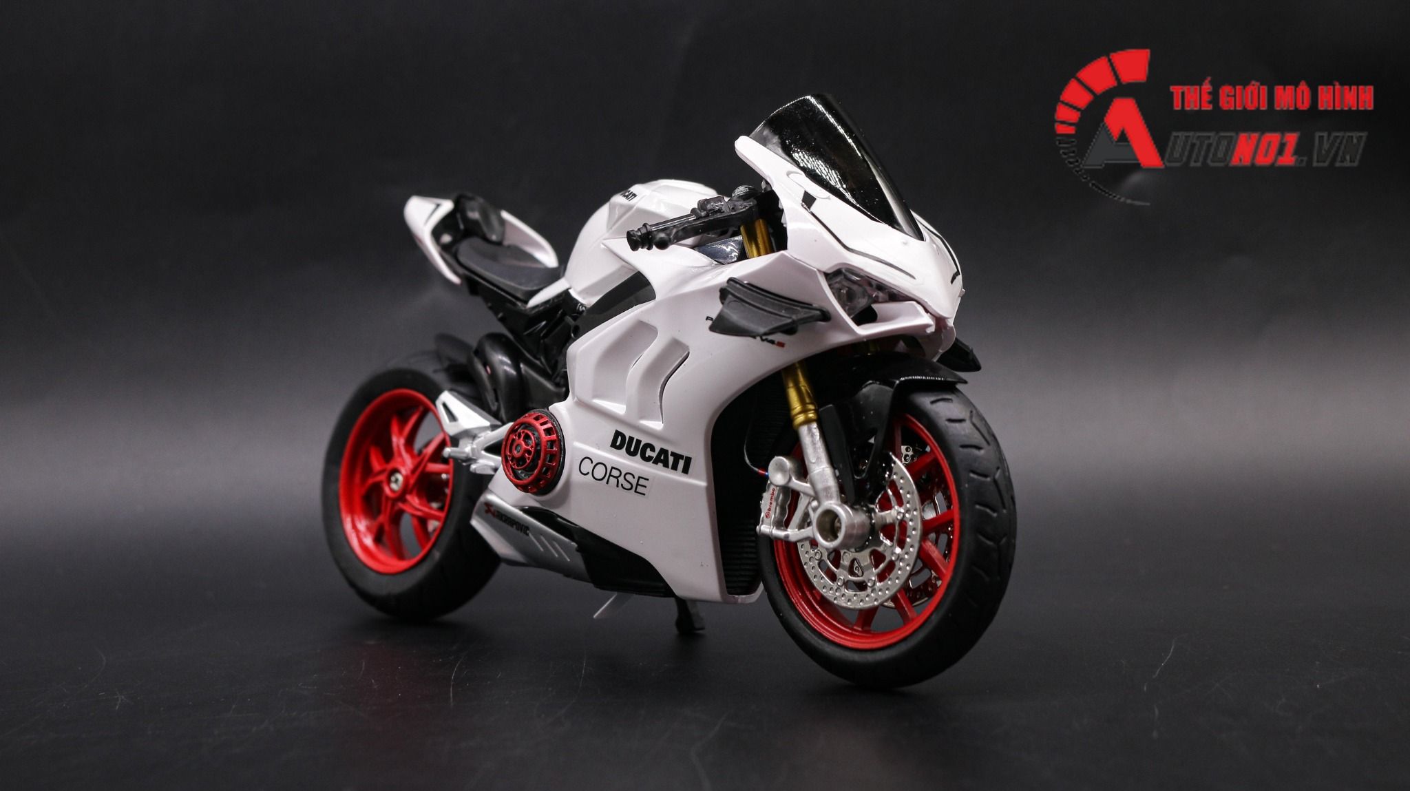  Mô hình xe độ Ducati Corse V4s Nồi Khô White Tỉ Lệ 1:12 Autono1 D223C 