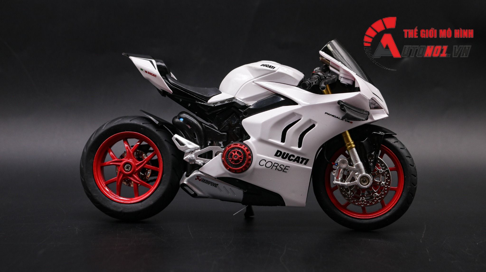  Mô hình xe độ Ducati Corse V4s Nồi Khô White Tỉ Lệ 1:12 Autono1 D223C 