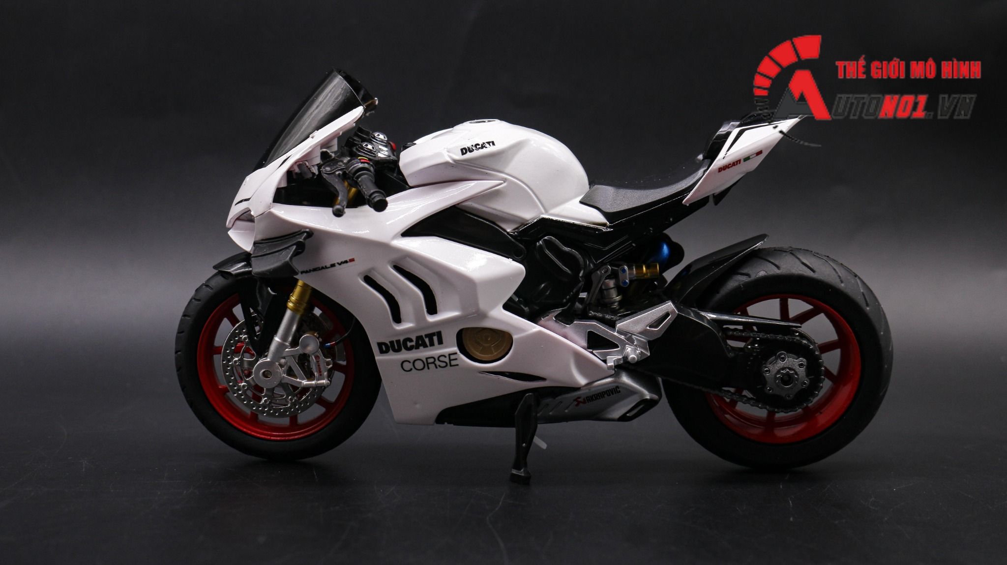  Mô hình xe độ Ducati Corse V4s Nồi Khô White Tỉ Lệ 1:12 Autono1 D223C 