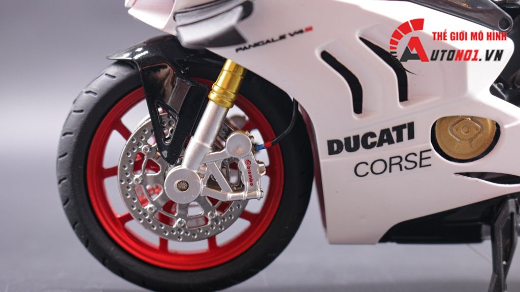 MÔ HÌNH XE ĐỘ DUCATI CORSE V4S NỒI KHÔ WHITE TỈ LỆ 1:12 AUTONO1 D226